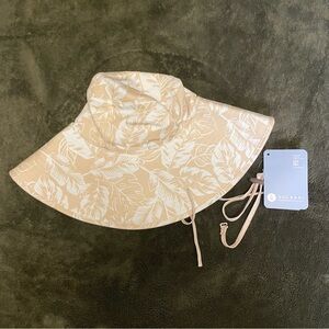 Solbari Women's Tan Floral ultra wide brim sun hat one size UPF 50+